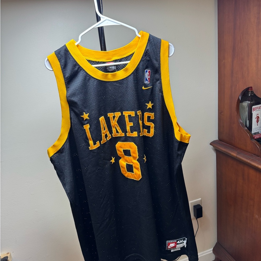 Nike Black and Yellow Lakers Jersey